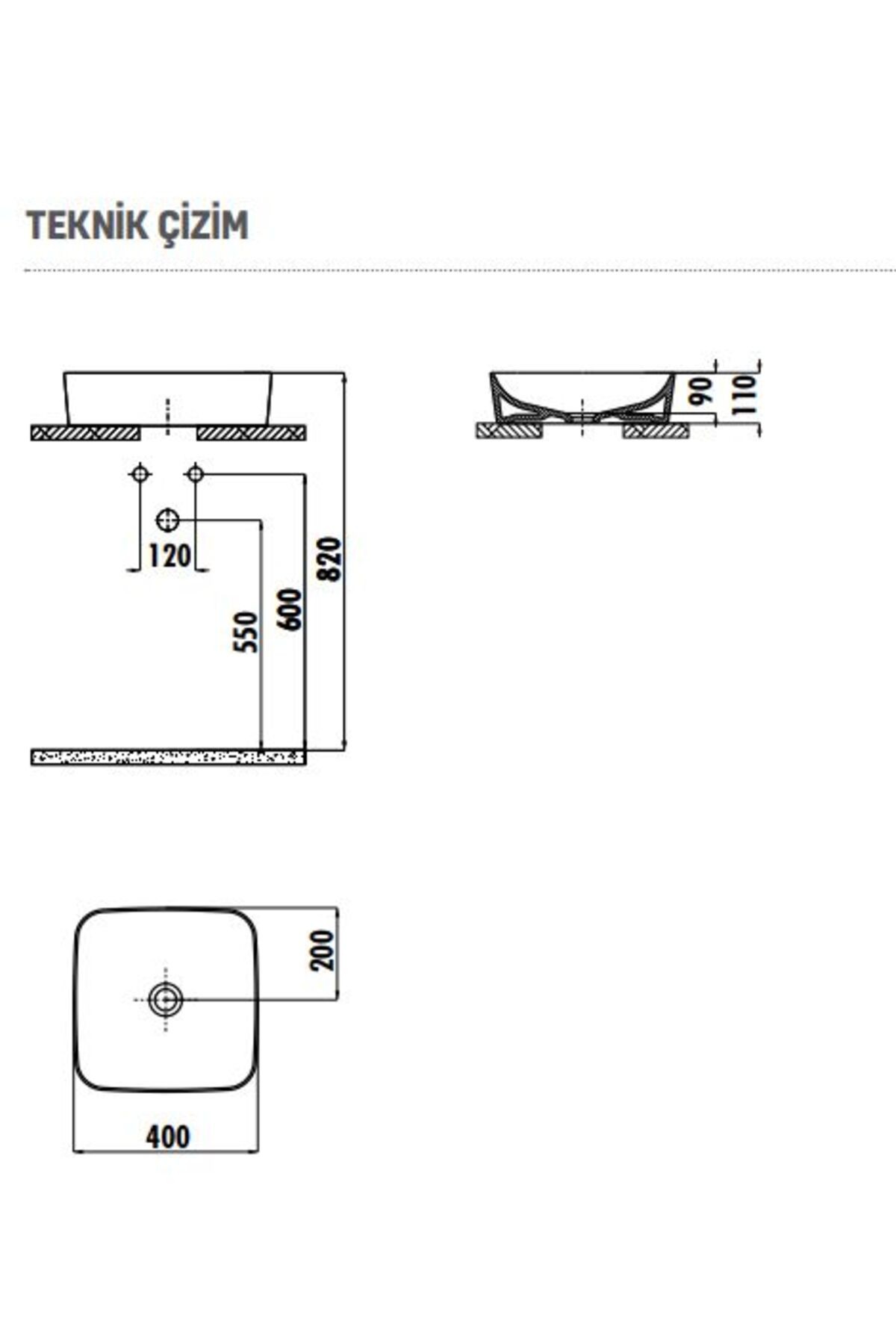 UL040 Tezgah Üstü 40 cm Ultra Çanak Lavabo