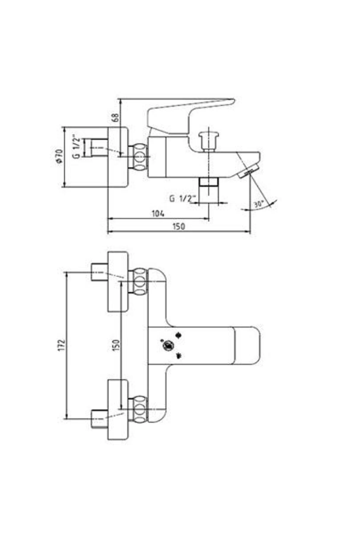Ar Lunetta Banyo Duş Bataryası Mat Siyah 103502484