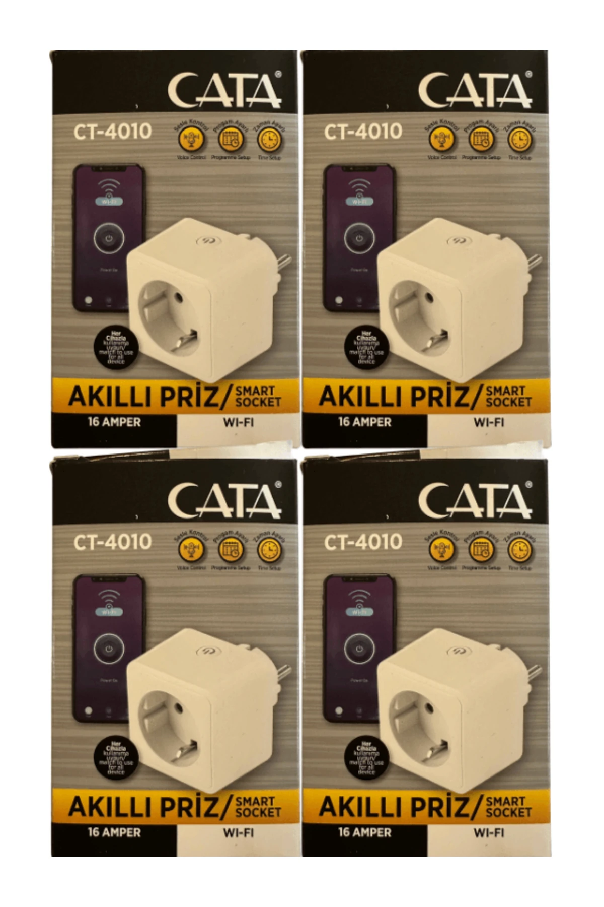 CT-4010 Wifi Üzerinden Kontrol Edilebilen Akıllı Priz (4 Adet)