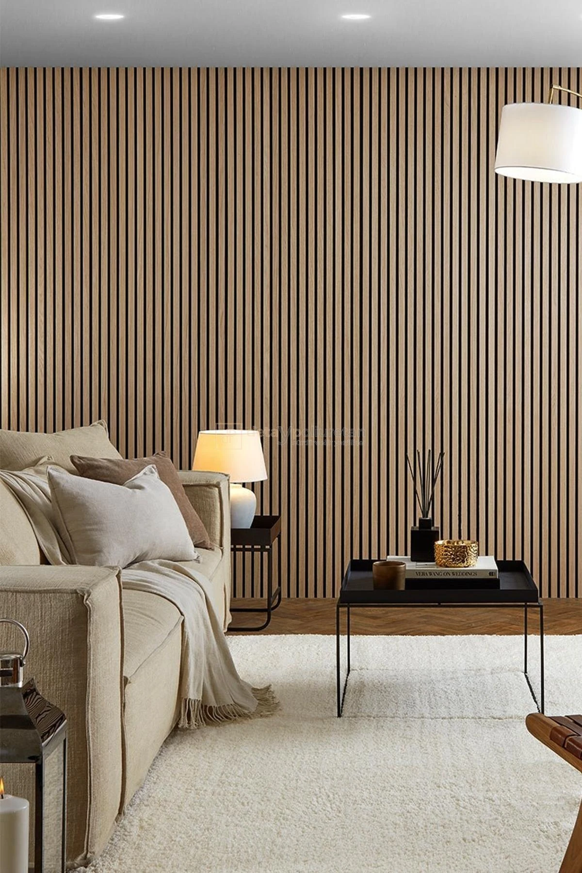 240 cm 12 Adet Kendinden Yapışkanlı Ahşap Çıta  Safir Meşe