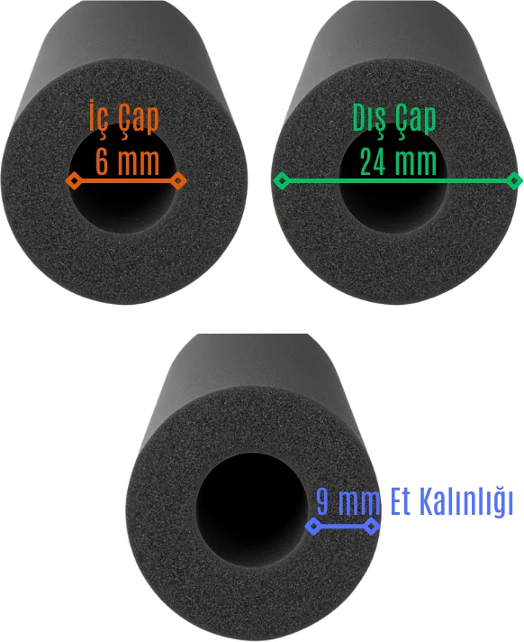 Ø 6/9 mm  R-Flex Prm Izolasyon Kauçuk Boru (2 Mt/ad)