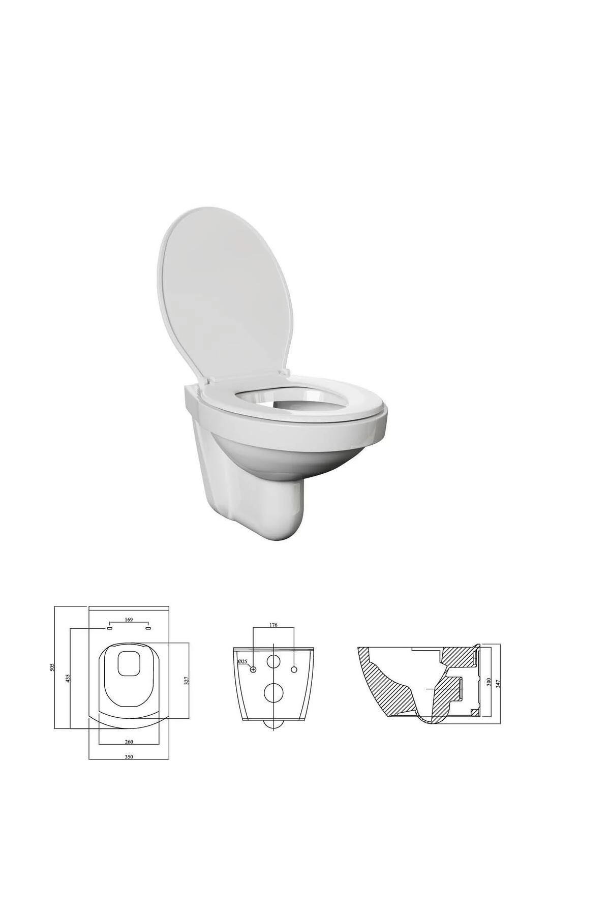 Stella Kanallı Asma Klozet, Kapak Dahil