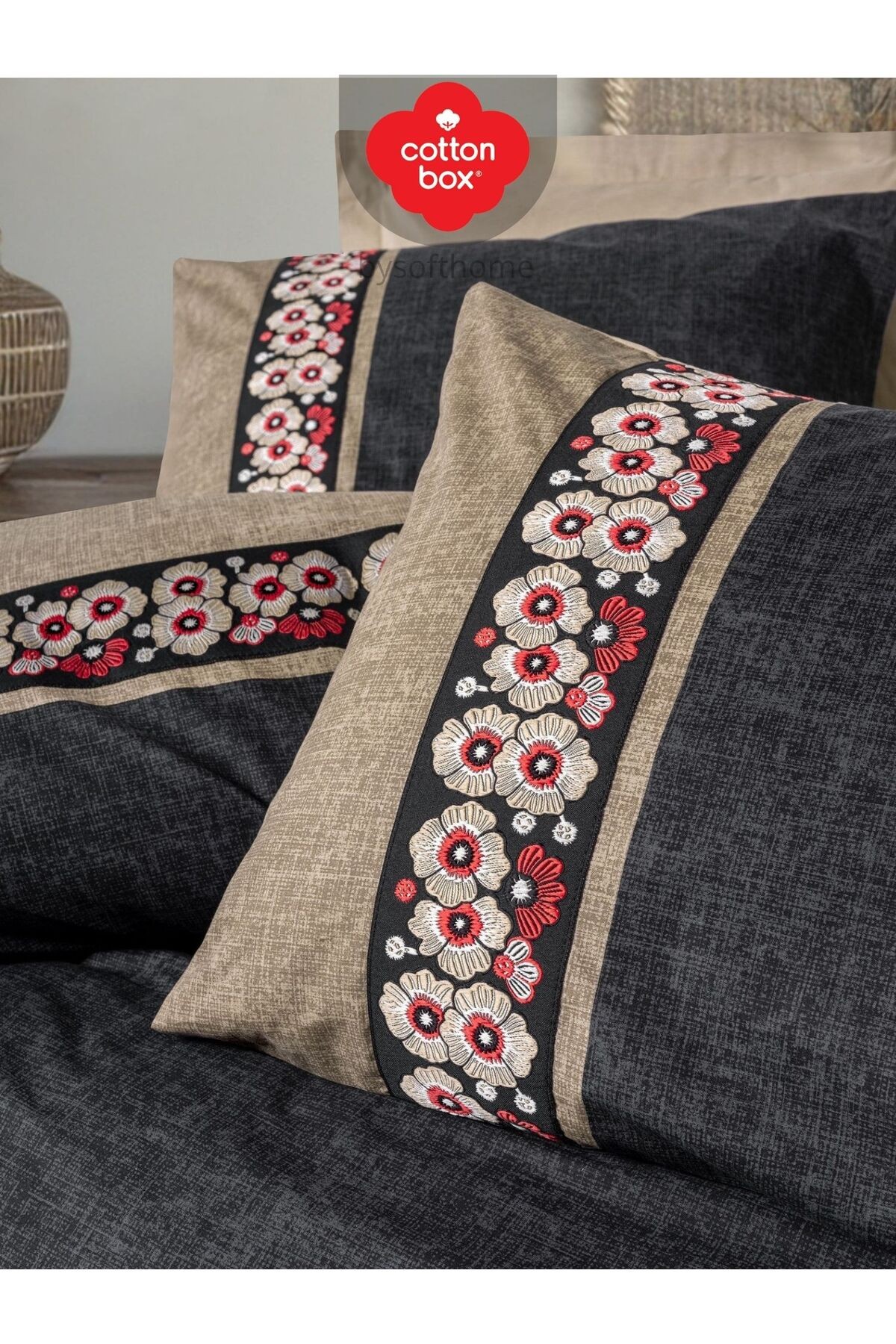FOLKART YAMKA BEJ Ranforce Çift Kişilik Nevresim Takımı %100 Pamuk