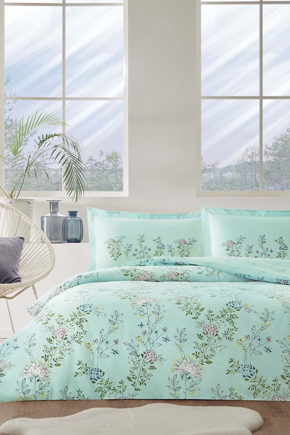 Romantic Touch Çift Kişilik Nevresim Takımı Mint