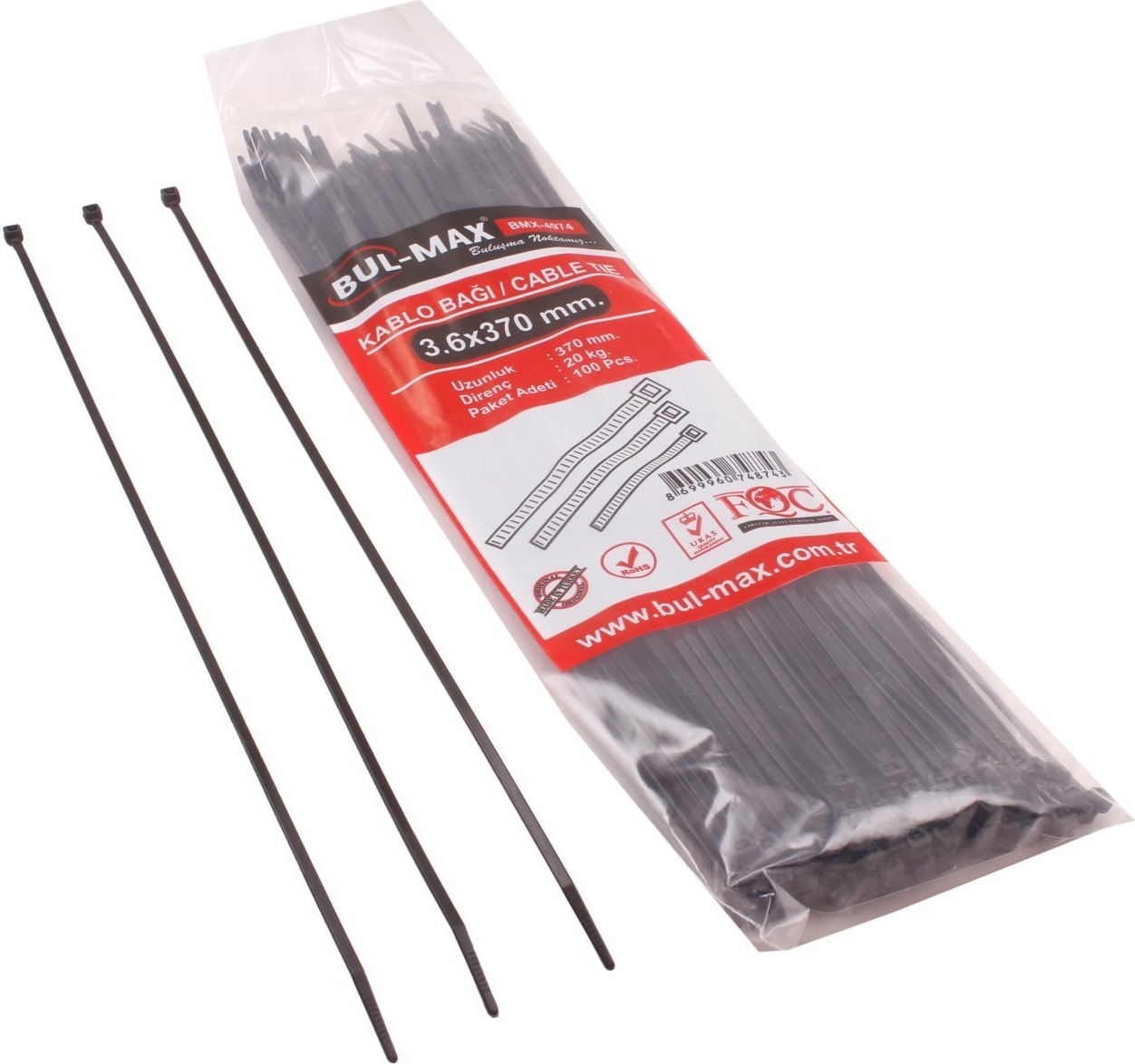 3,6*370 mm Siyah Cırt Kelepçe BMX-4974