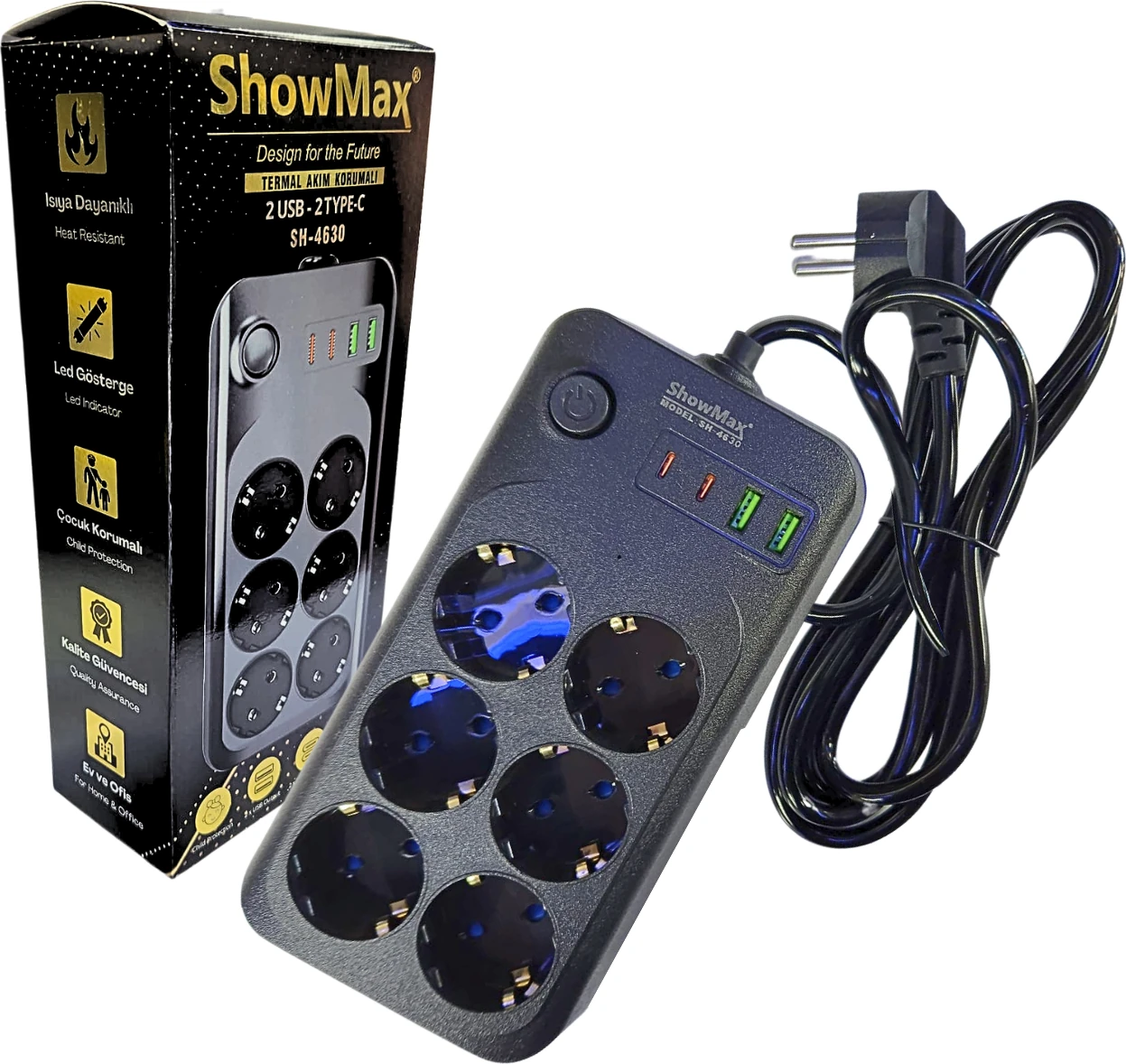 SH-4630 Termal Akım Korumalı 2 Metre Priz