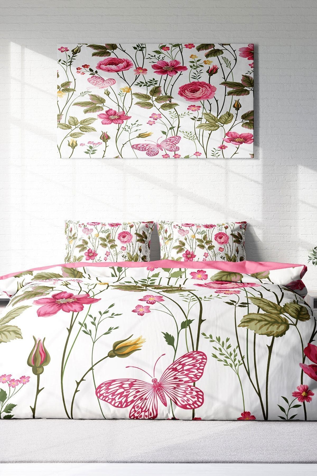 Relax Flower 3d Pamuk Saten Çift Kişilik Nevresim Takımı