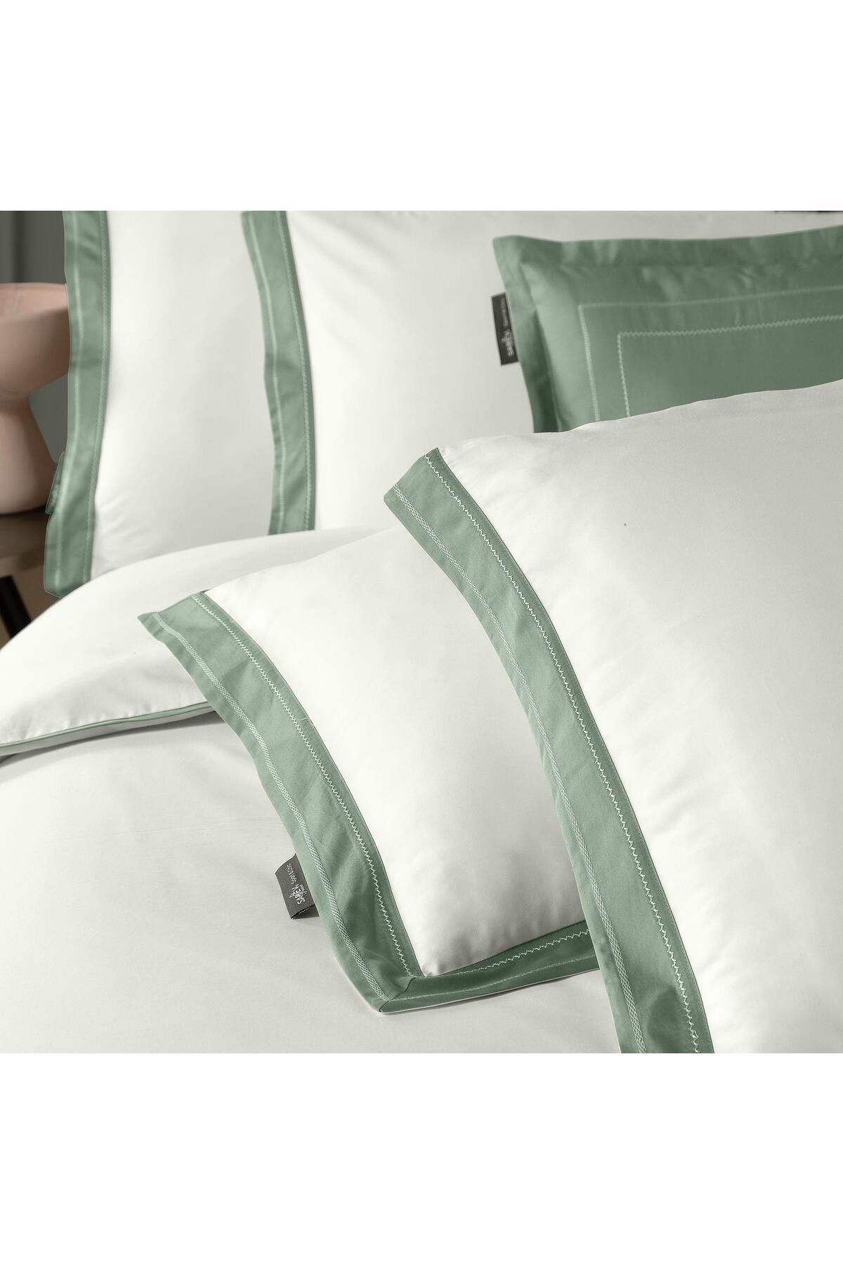 Layana King Size (Battal Boy) %100 Pamuk Saten "500 TC" Nevresim Takımı Yeşil