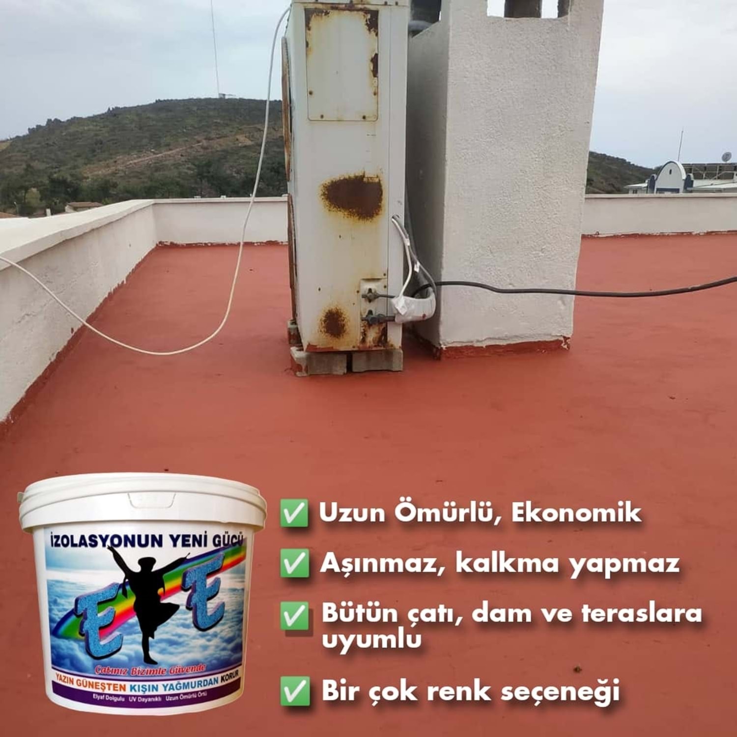 Efe Renkli Su Yalıtım Boyası 15 Kg - Gri