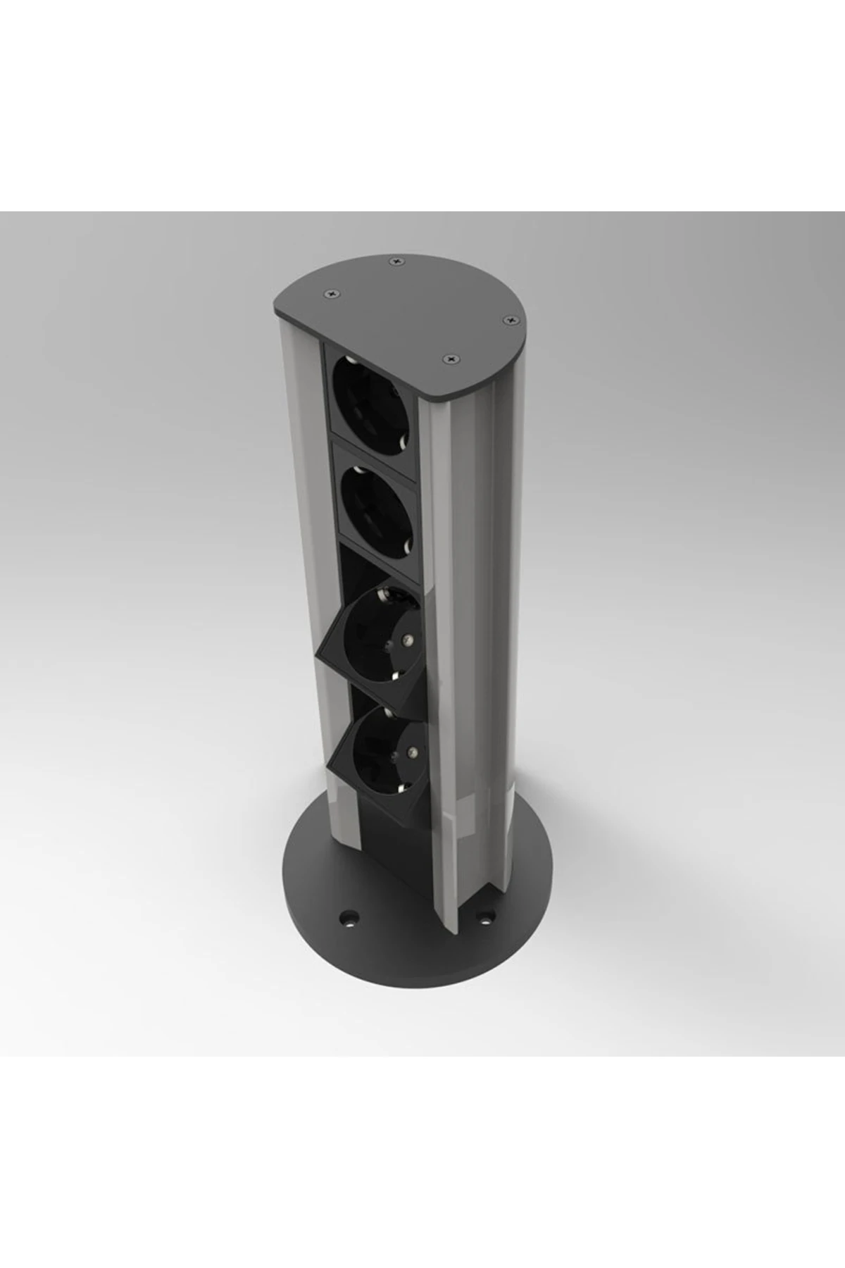 Kule Tipi Dikey Bürotik Blok Priz ( 4 Prizli Kablolu Hazır )