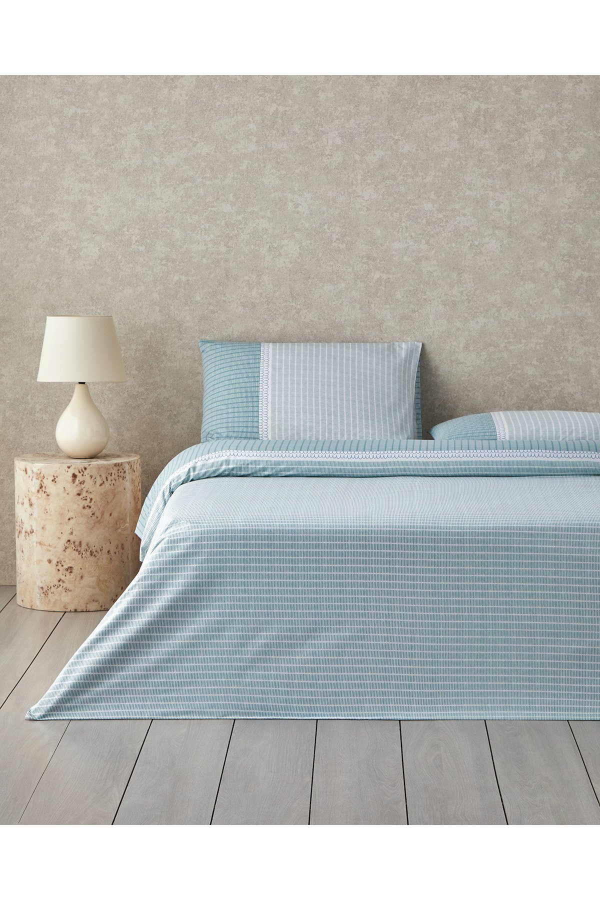 Linear Harmony Pamuklu Çift Kişilik Nevresim Seti 200x220 cm Yeşil