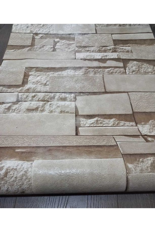 taş desenli silinebilir duvar kağıdı 53 cm genişliğinde 10 metre uzunluğunda