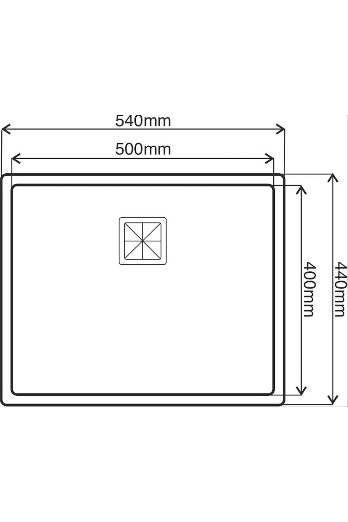 40X50 FÜME SİYAH PASLANMAZ EVİYE