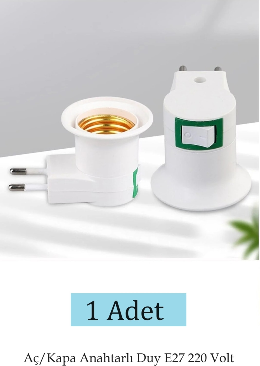 Duy E27 Aç/kapa Anahtarlı Standart Ampul Duyu Prize Takılan 220 Volt
