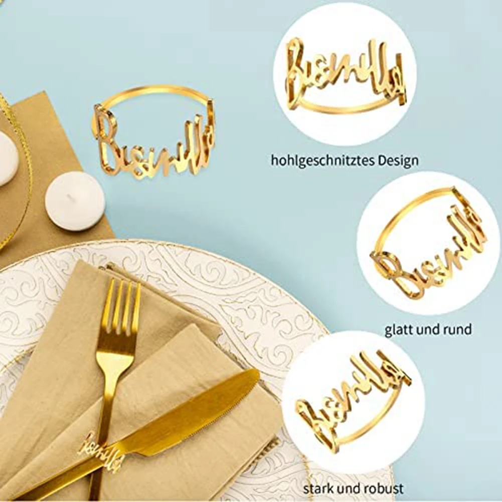 Peçete Halkaları, Ramazan Peçete Halkaları Metal Peçete Tokaları Islam Müslüman Düğün Partisi Için Altın Masa Dekorasyonu (Yurt Dışından)