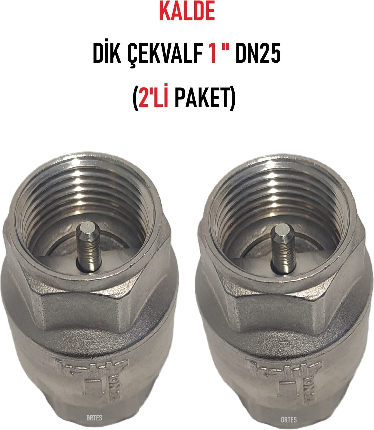 (2'li Paket) 1" DN25 Sarı/krom Dik Çekvalf - Vertical Check Valve