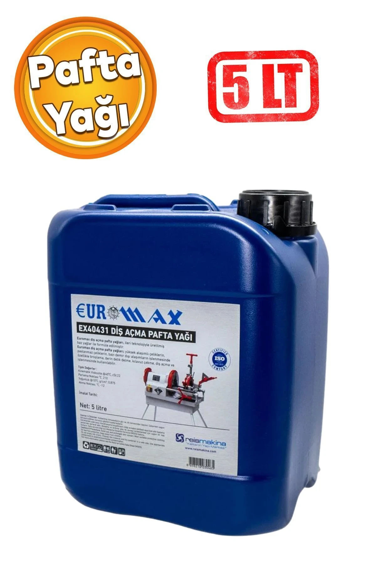 Diş Açma Pafta Yağı 5 Lt  EMX40431 Yağ Yağlama Baz Broşlama Diş Açma Delik Delme