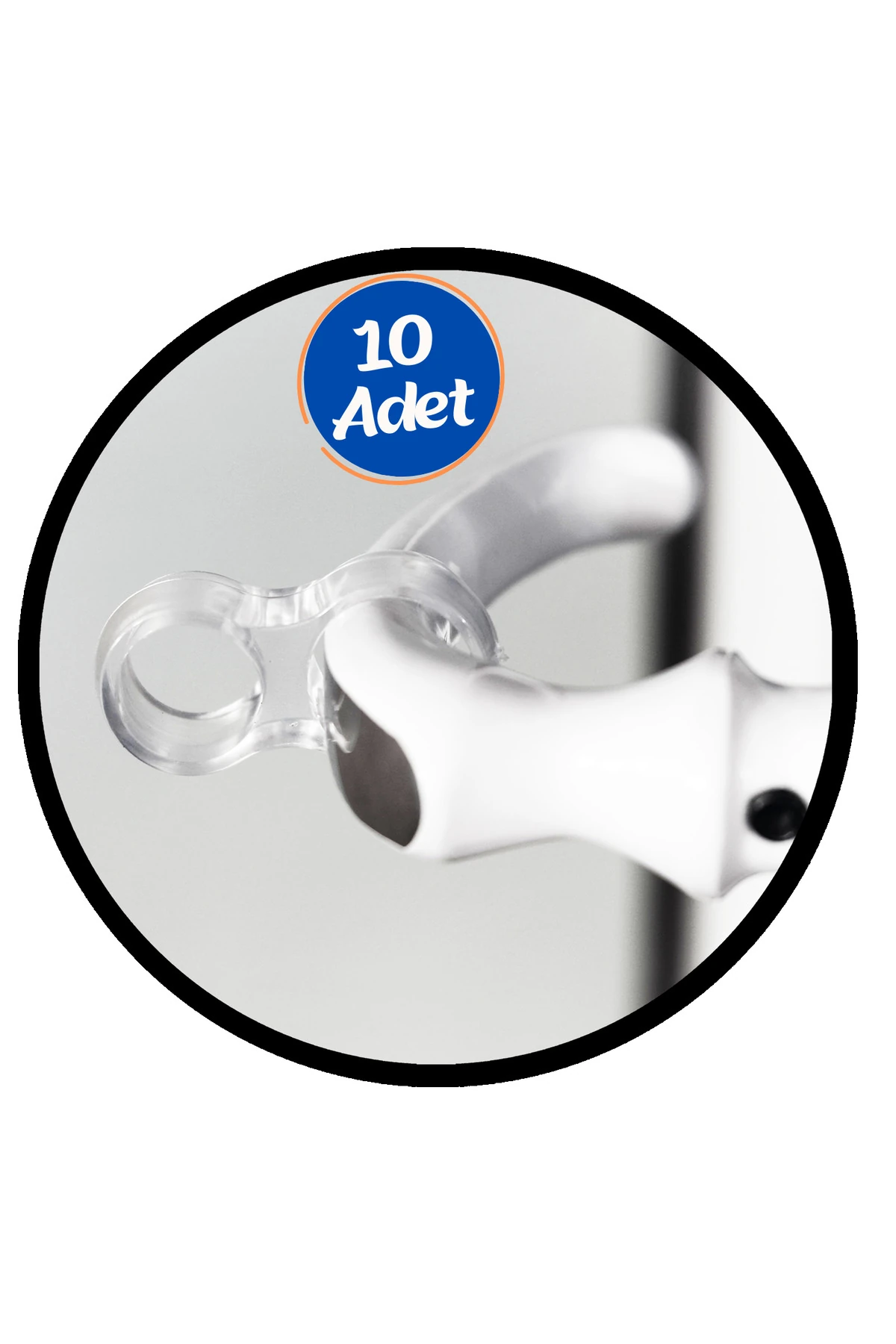 10 Adet Plastik Pvc Şeffaf Kapı Kolu Tutucu Tutacağı Durdurucu Pencere Tamponu Stoperi Elastik