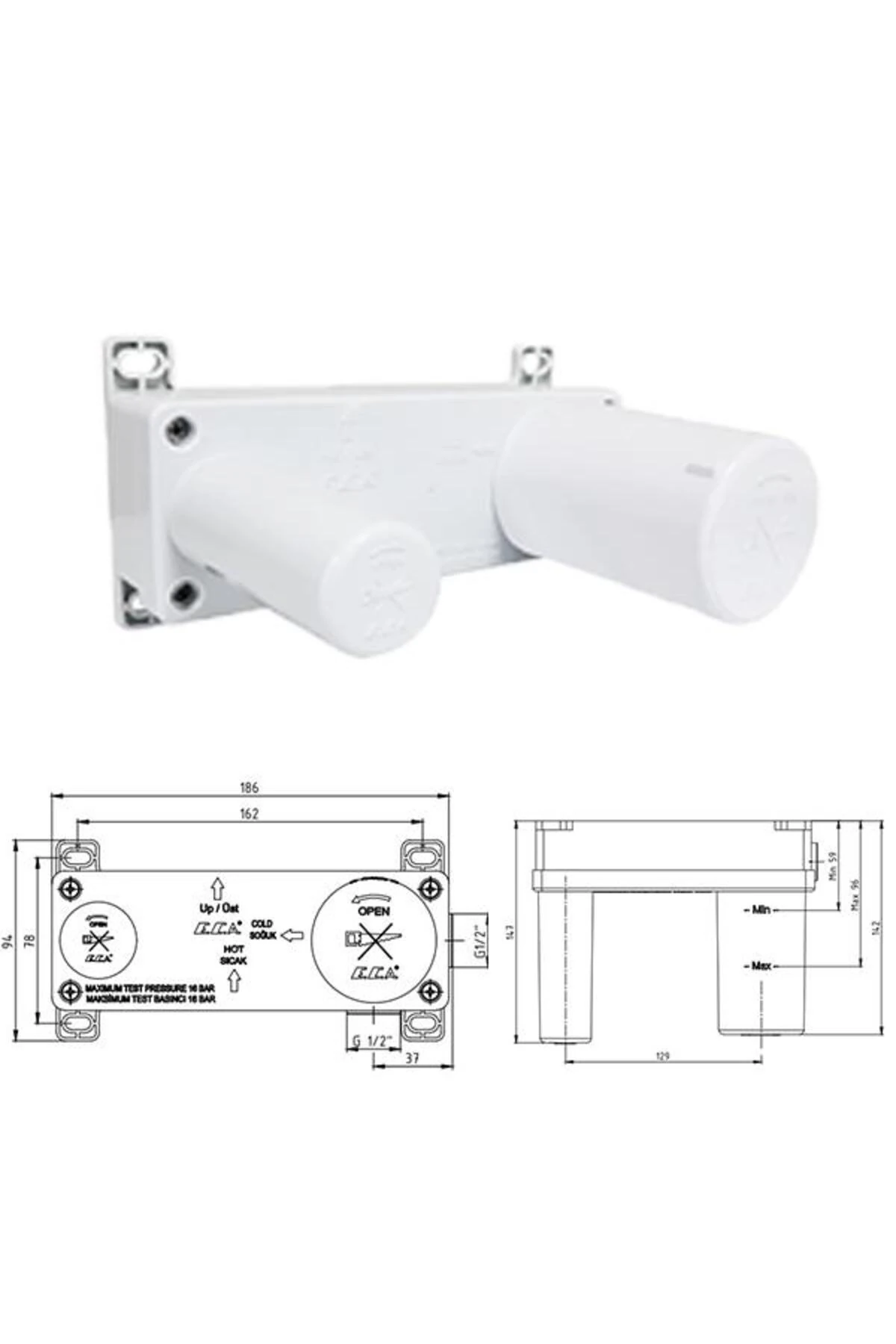 Tiera Ankastre Lavabo Bataryası Mat Siyah Set (102167605C1-K+102166601C1)