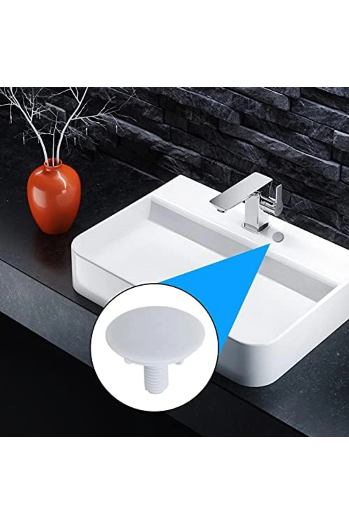 LvnShoppping Lavabo Delik Kapağı - 4 ADET Mutfak Lavabo Tapası ABS+PP malzeme Delik Kapağı Tezg