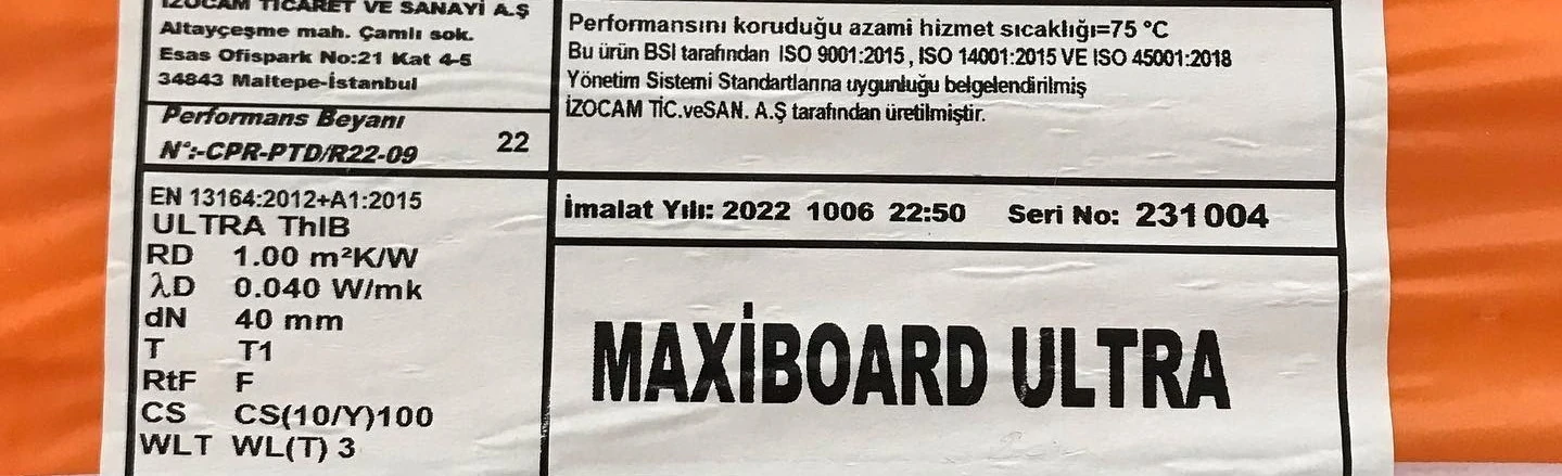 Xps Strafor Izocam Maxiboard 120X60X4CM 10 Adet 7.2m2