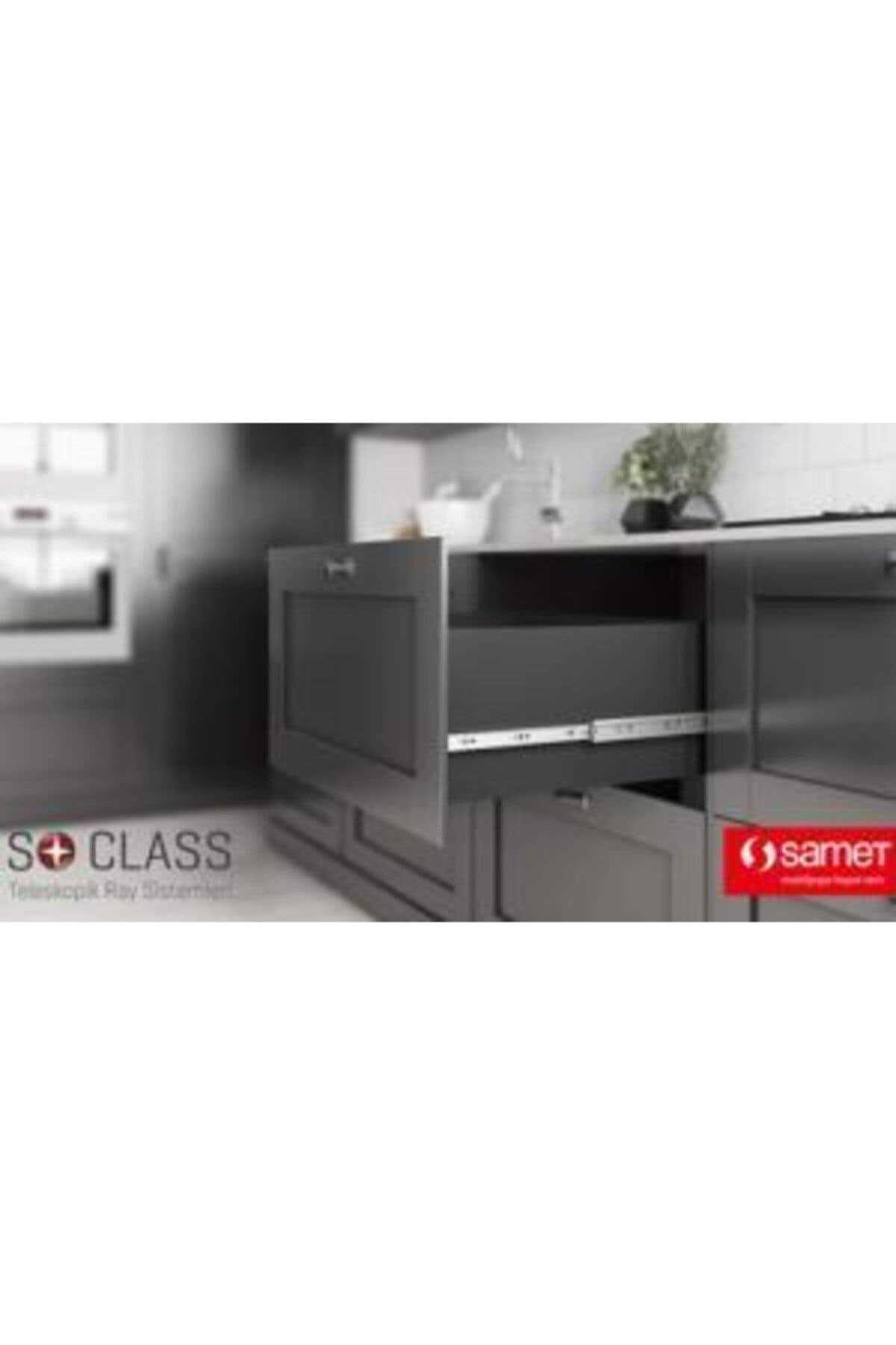 SAMET So Class Teleskopik Bilyalı Ray 43 x 40 cm