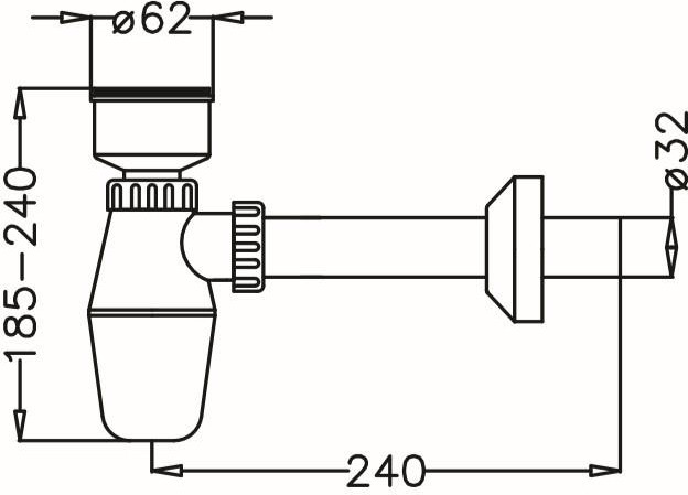 Taslı Pisuar Sifonu 50604