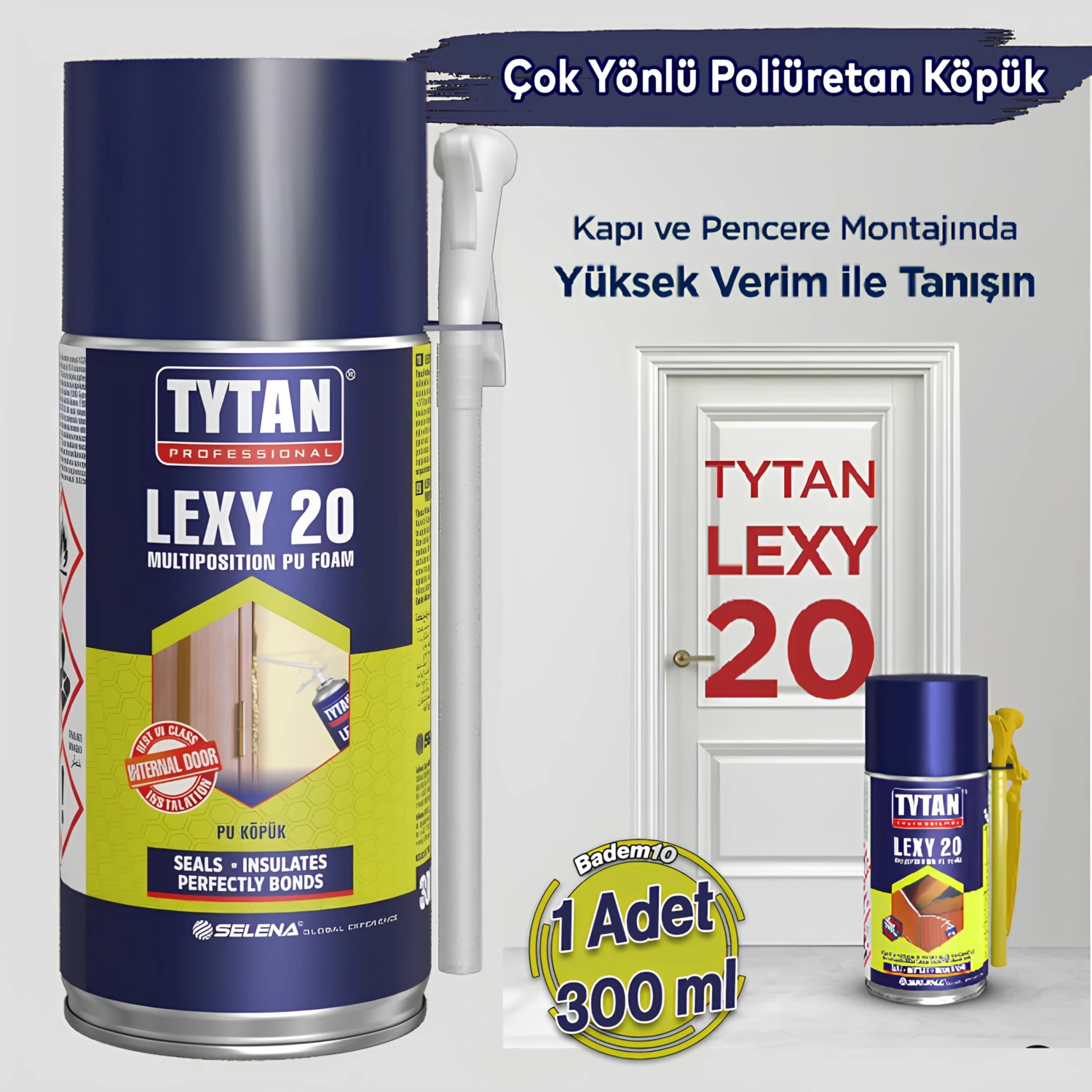 Tytan Lexy 20 Pipetli Poliüretan Pu Köpük Sprey Kapı Pencere Yalıtım Dolgu Doldurucu 300 ml