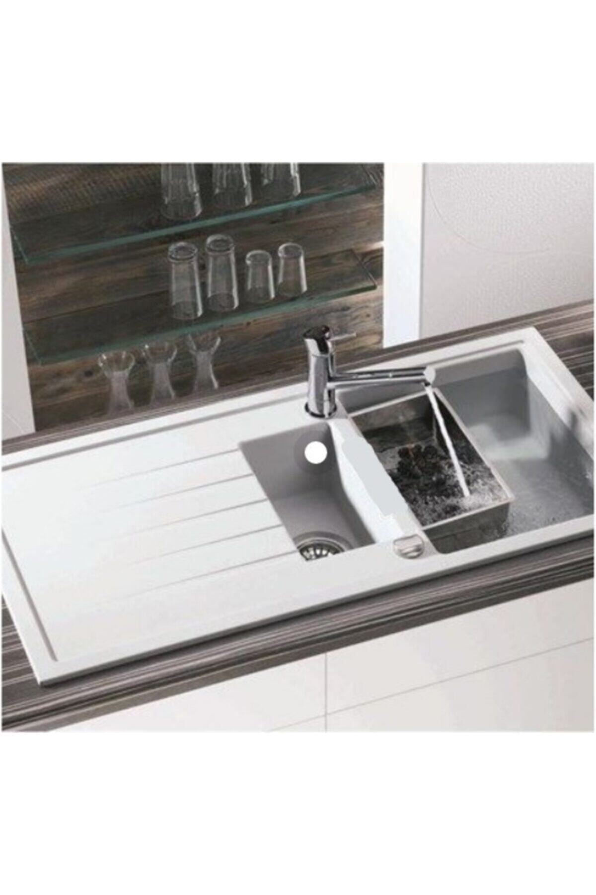 | | 1.5 Göz 50x100 Cm Beyaz Granit Evye Sifon