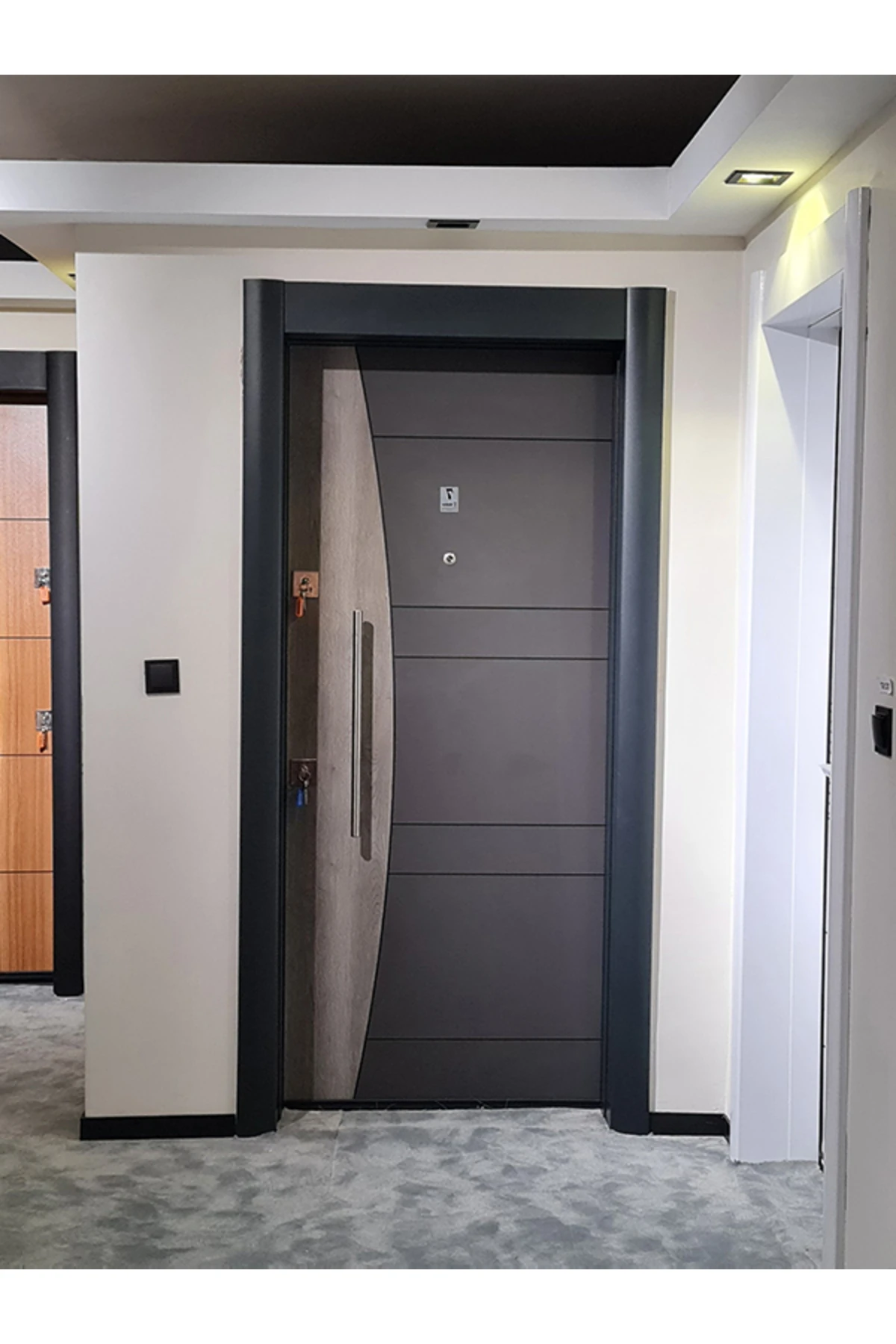 Antrasit Çelik Kapı Daire Kapısı Gizli Ayarlı Tırnaklı Sistem Hemen Teslim