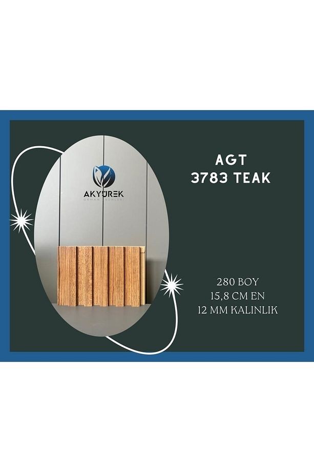 Akyürek Lb 3783 Teak Renk Dekor Profil Duvar Kaplama Panel Lambri