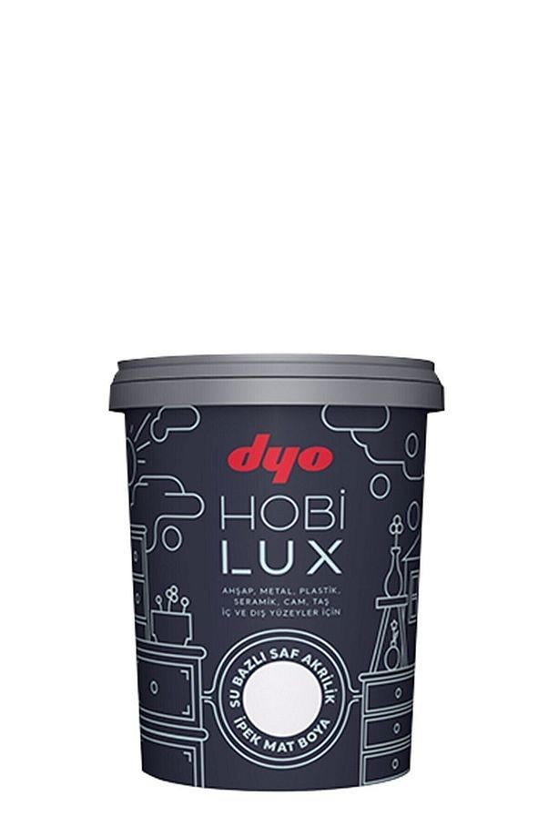 Hobilux Su Bazlı Saf Akrilik Ipek Mat Boya 0,9 Lt Hobi Boya 0020 Siyah