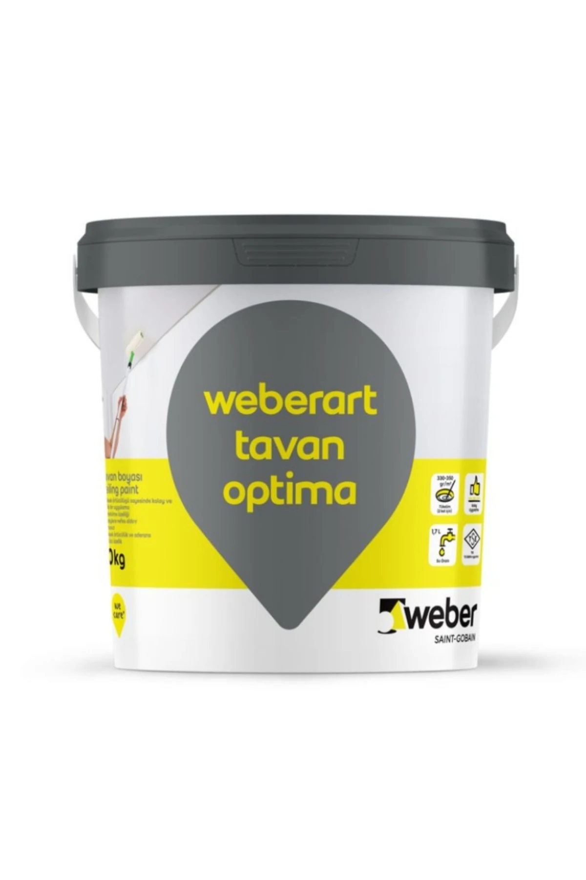 Beyaz Tavan Boyası Weberart Tavan Optima 17,5 Kg (10 Litre)