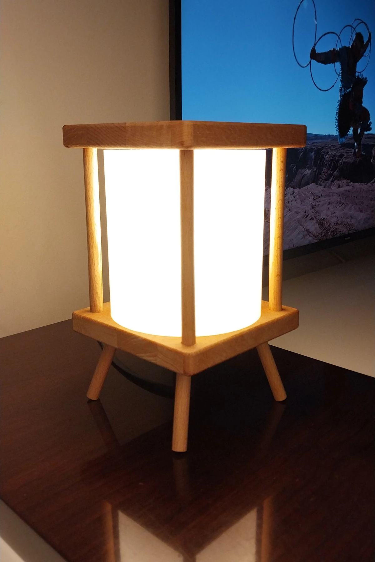 Aç-kapa Anahtarlı Lambader, Gece Lambası, Ahşap Lambader