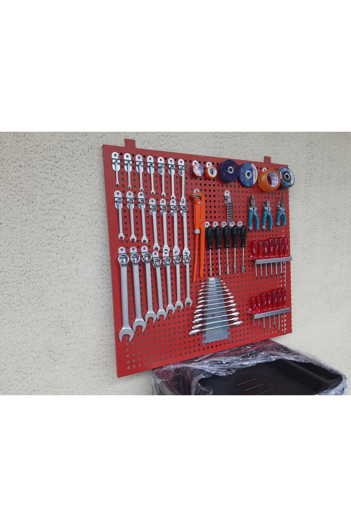 100 cm Metal Askı Panosu ve Kanca + Tornavidalık + Anahtarlık Seti