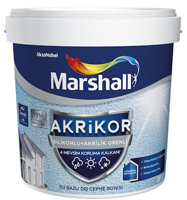 Marshall Akrikor Silikonlu + Akrilik Grenli Dış Cephe Boyası 20 Kg