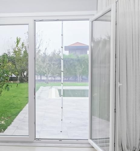 Luas Mıknatıslı Kapı Sinekliği, Sinek Böcek Tutucu, Beyaz Tül Sineklik, Sivrisinek Ağı, Balkon Kapısı, Sürgülü Kapı, Teras Kapısı Için Mıknatıslı Perde 90 cm