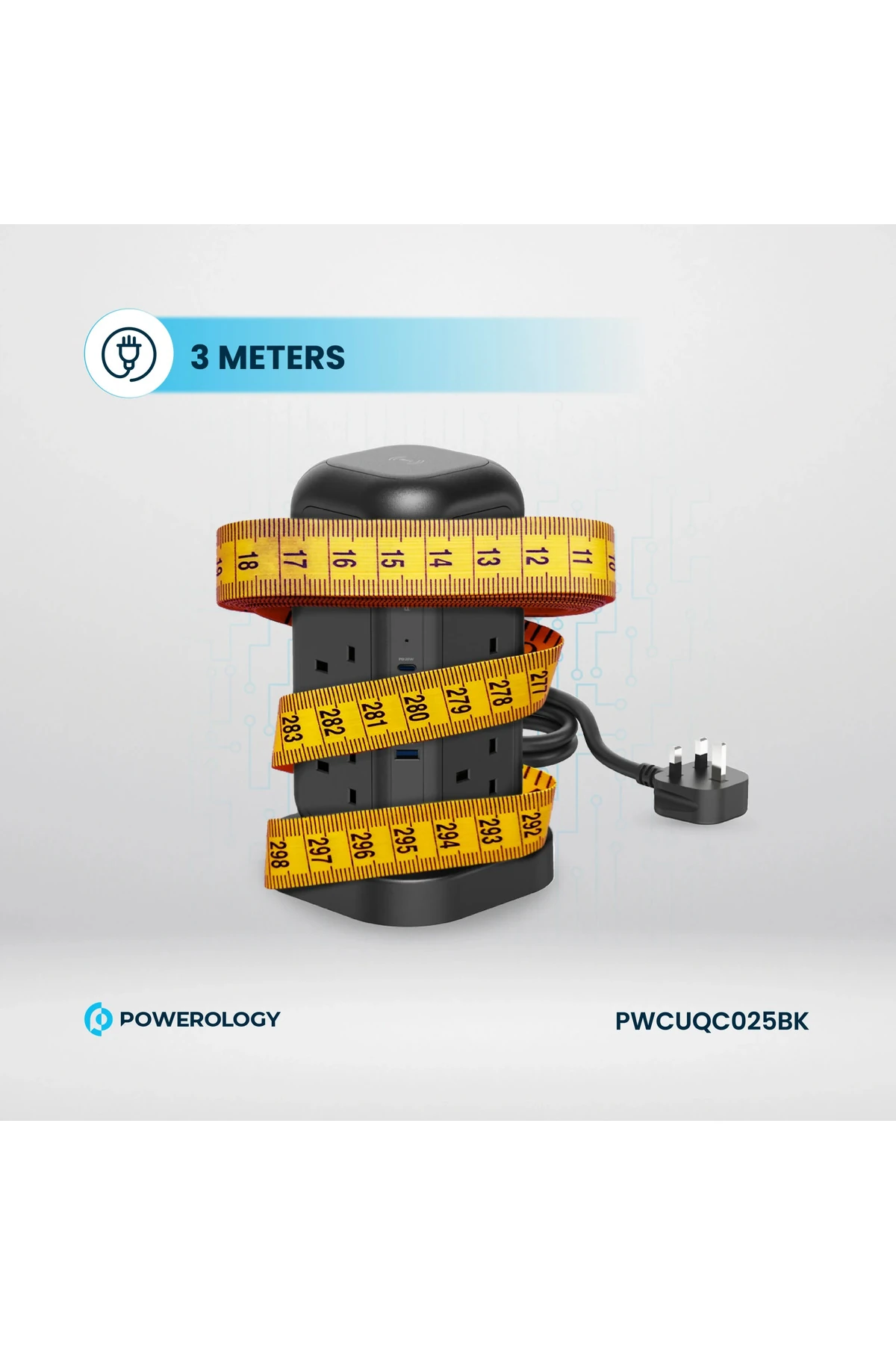 12 Prizli GaN Kule Tipi Çoklu Priz USB ve Kablosuz Şarj