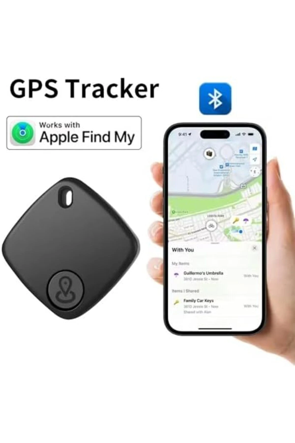 Smart Tag Akıllı Takip Cihazı iTag rs Anahtarlık Takip Cihazı (uyumlu) (F3SİYAH) 1184728