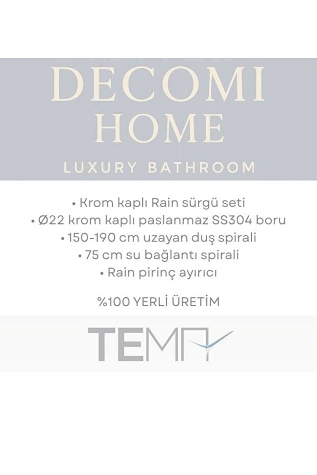 RAİN PLUS TETRA TEPE DUŞ SİSTEMİ (1+1 FONKSİYONLU)