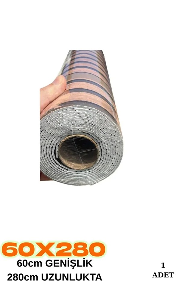 60cm x 280cm 1 Adet Kendinden Yapışkanlı Koyu Kahverengi Lambiri Desenli Duvar Paneli Kağıdı GS8005