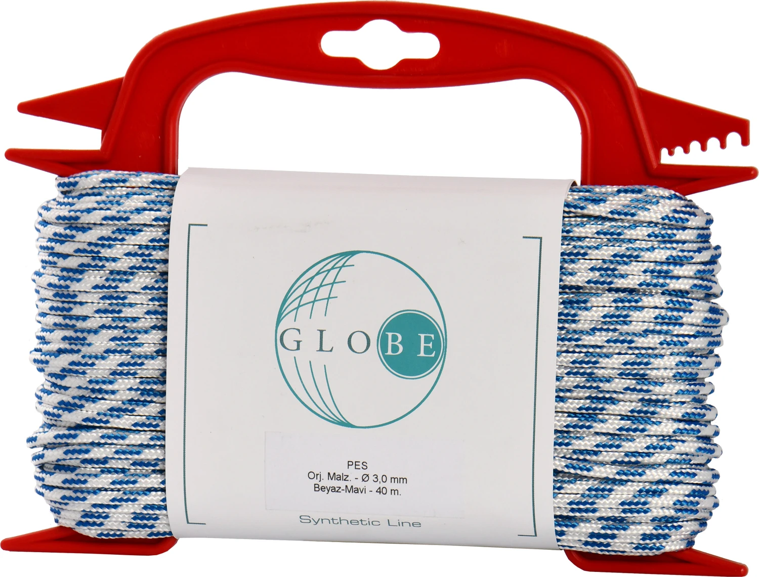 3,0 Mm Polyester Çok Amaçlı İp Halat - Beyaz-Mavi - 40 M.