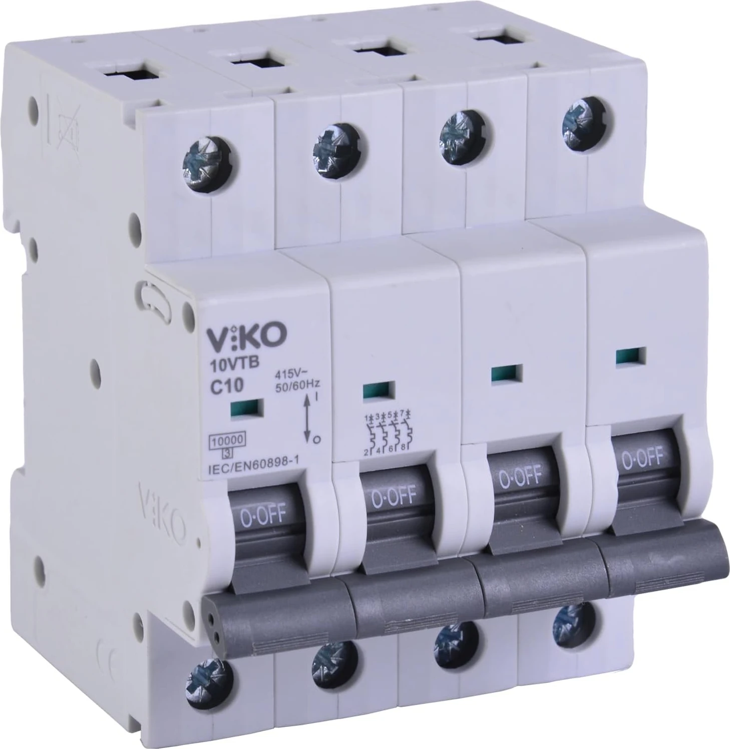 10VTB-4C10 Otomatik Sigorta 10KA C Tipi 4 Kutup 10A