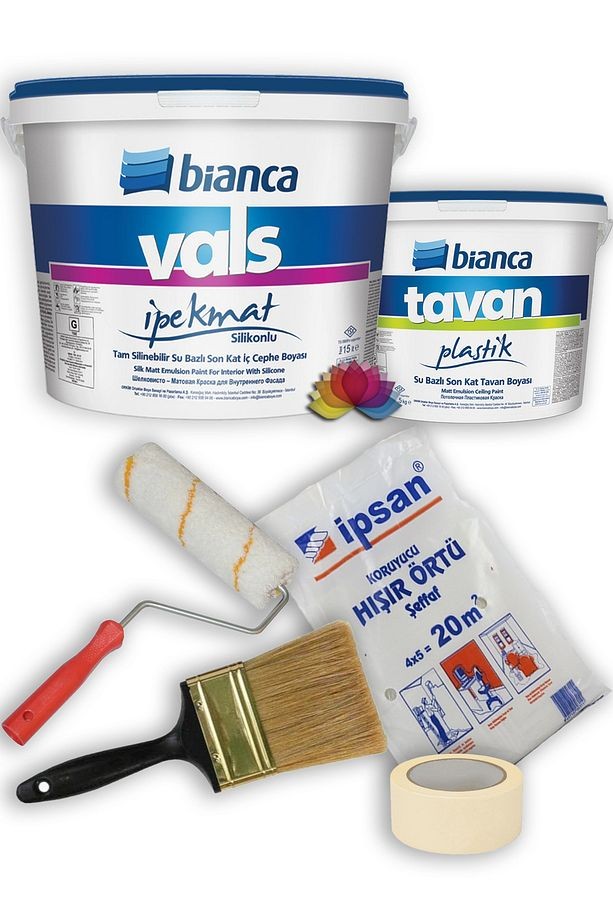 İpek Mat Silikonlu Silinebilir 12Lt + Tavan Boyası 10Kg