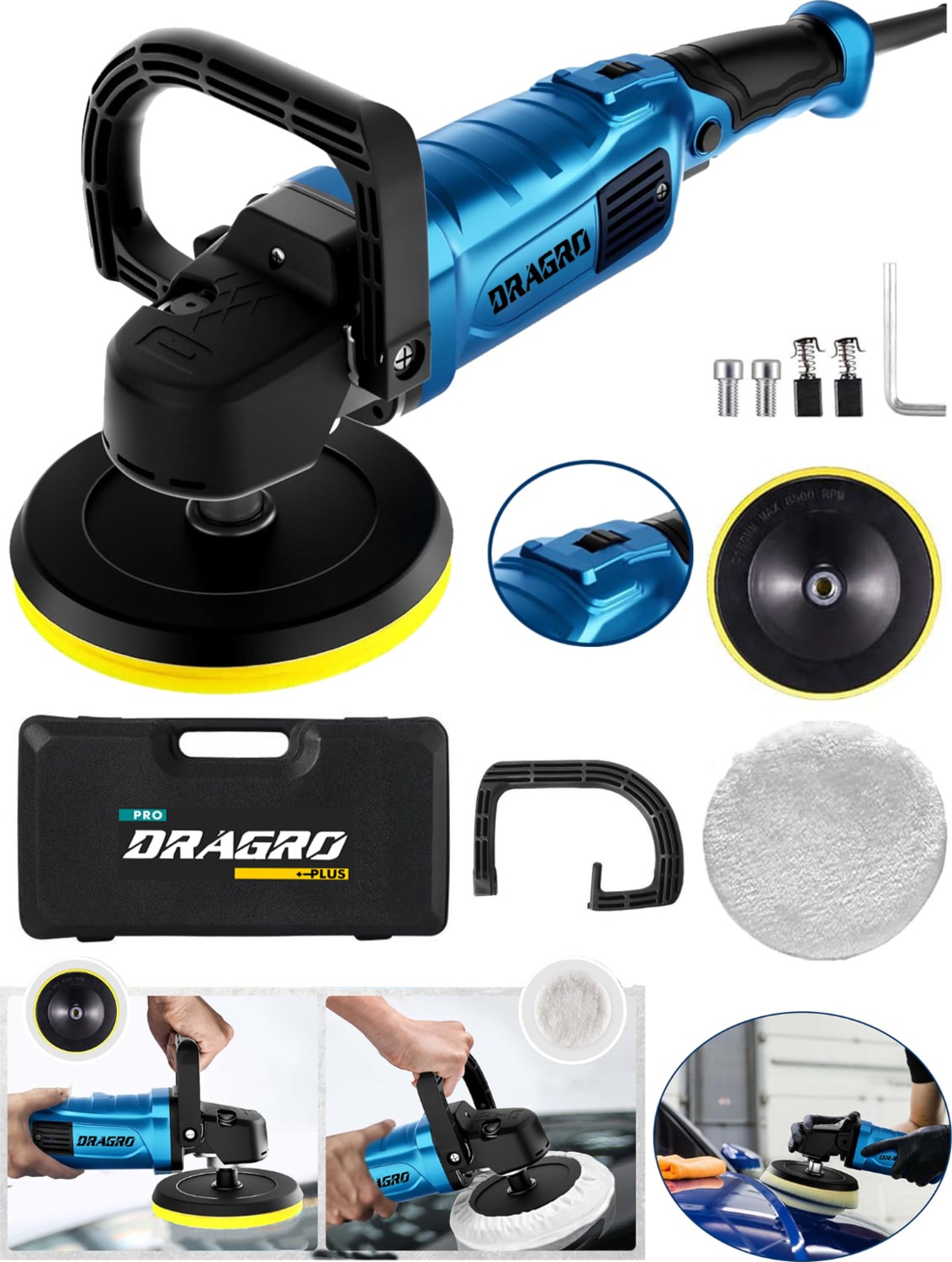 Alman Pro 4200 Wat Bakir Sargili 6 Kademe Devir Ayarlı Polisaj Makinasi Zımpara Pasta Cila Makinesi