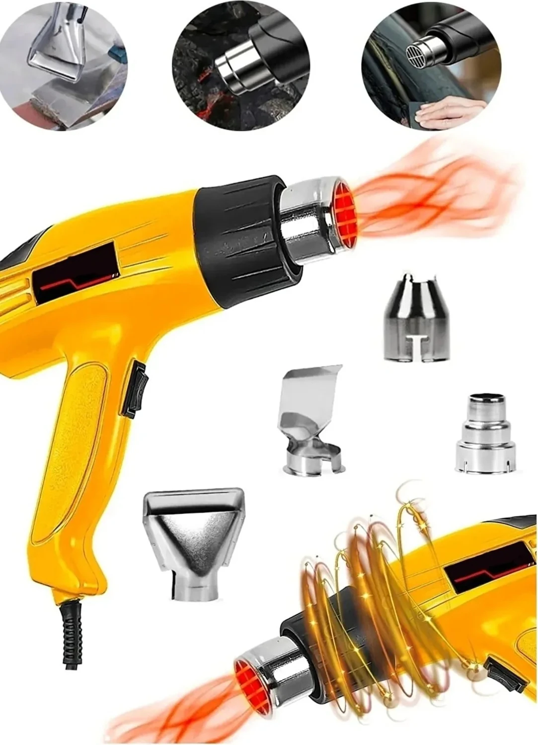 Pro Çift Kademeli 4200W Termik Koruma Bakır Sargılı 2 Kademeli Isı Ayarlı Sıcak Hava Üfleme Tabanca