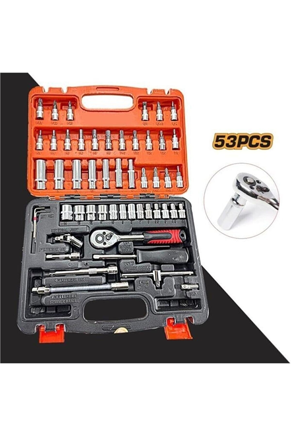 1/4 Cırcırlı 53 Parça Lokma Anahtar Takımı Bits Uç Seti Tam Set