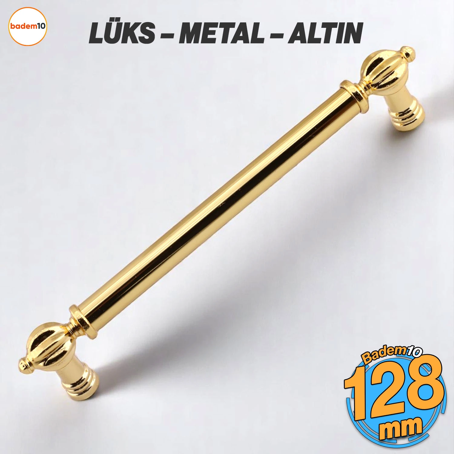 Defne Metal Gold Altın Kulp 128 mm Mobilya Çekmece Mutfak Dolabı Dolap Kapak Kulpları Kulb Kulpu