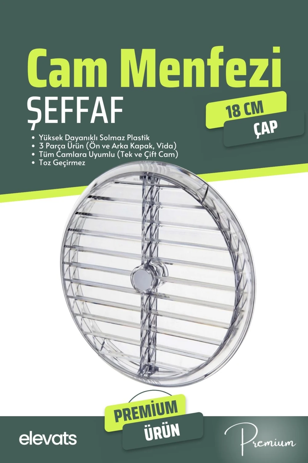 Şeffaf Havalandırma Cam Menfezi