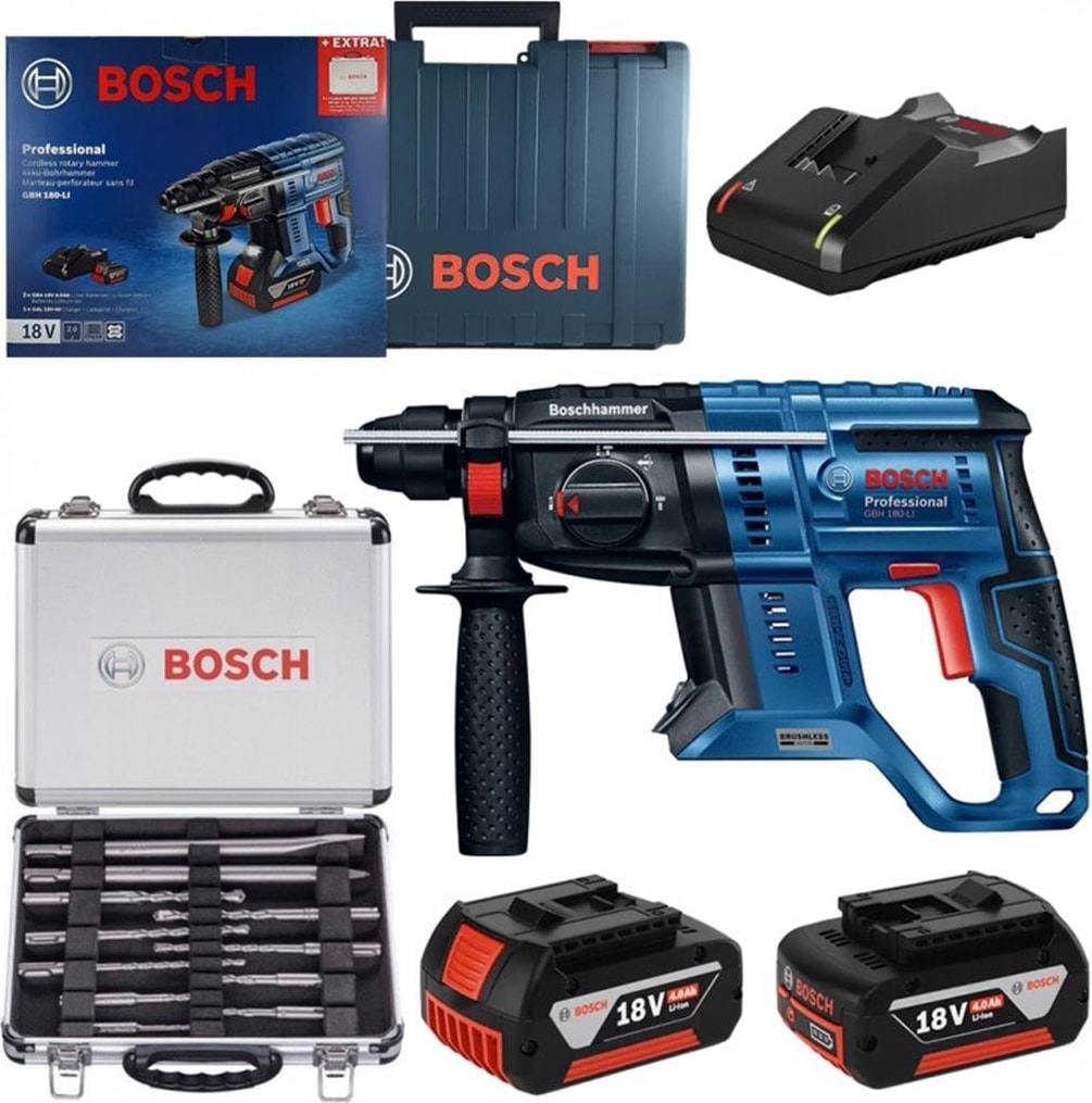 BOSCH Gbh 180 Li Akülü Hilti Kırıcı Delici + 11 Parça Sds Set